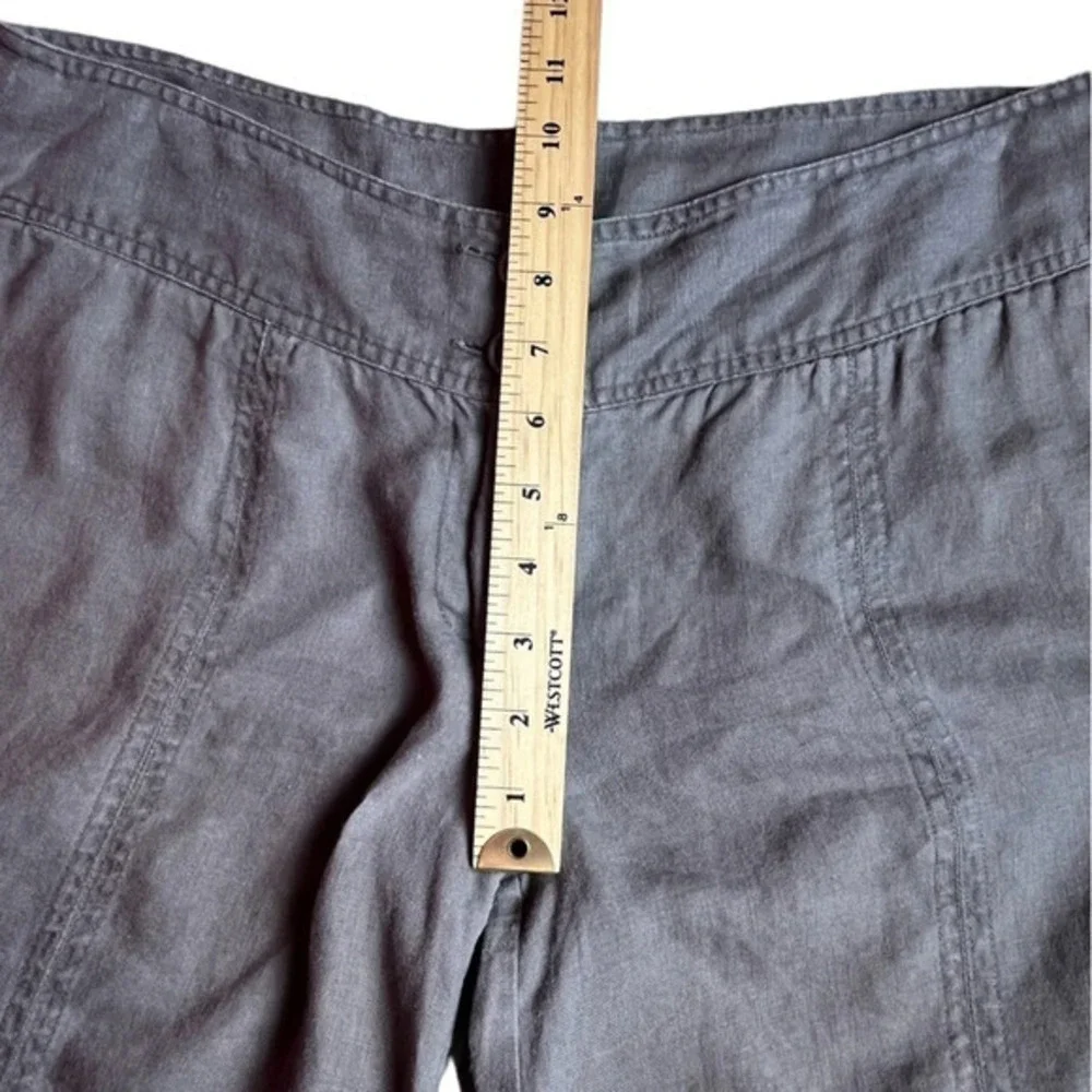 Forever 21 Linen Wide Left Coloutte Contemporary High Waist Chocolate Brown - Picture 9 of 13